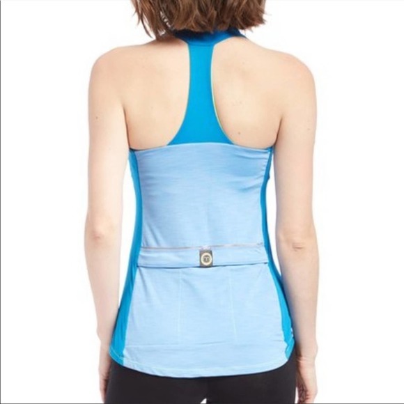Moxie Cycling T Back Tank Top Azure Blue Size Small - Picture 2 of 8